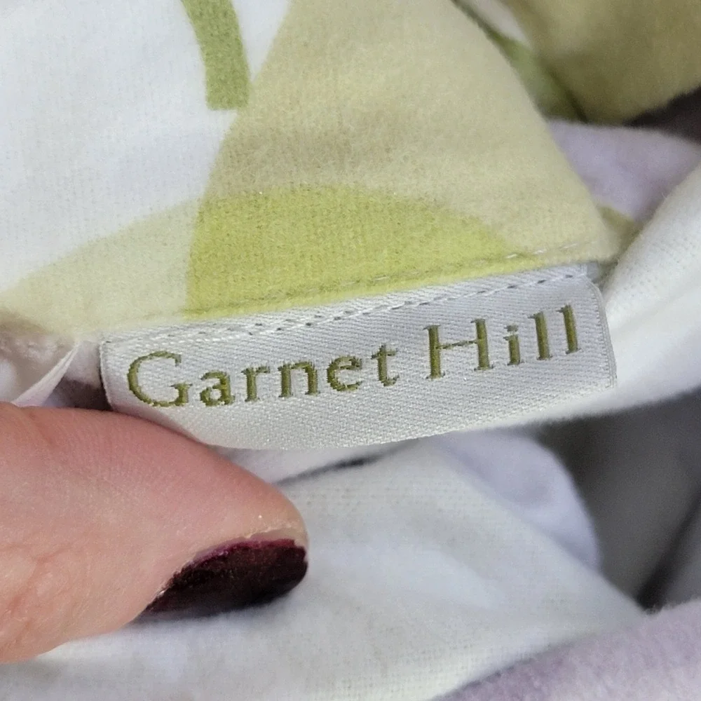 Garnet Hill 100% Supima Cotton Flannel Queen Duvet Cover Floral Made in Portugal